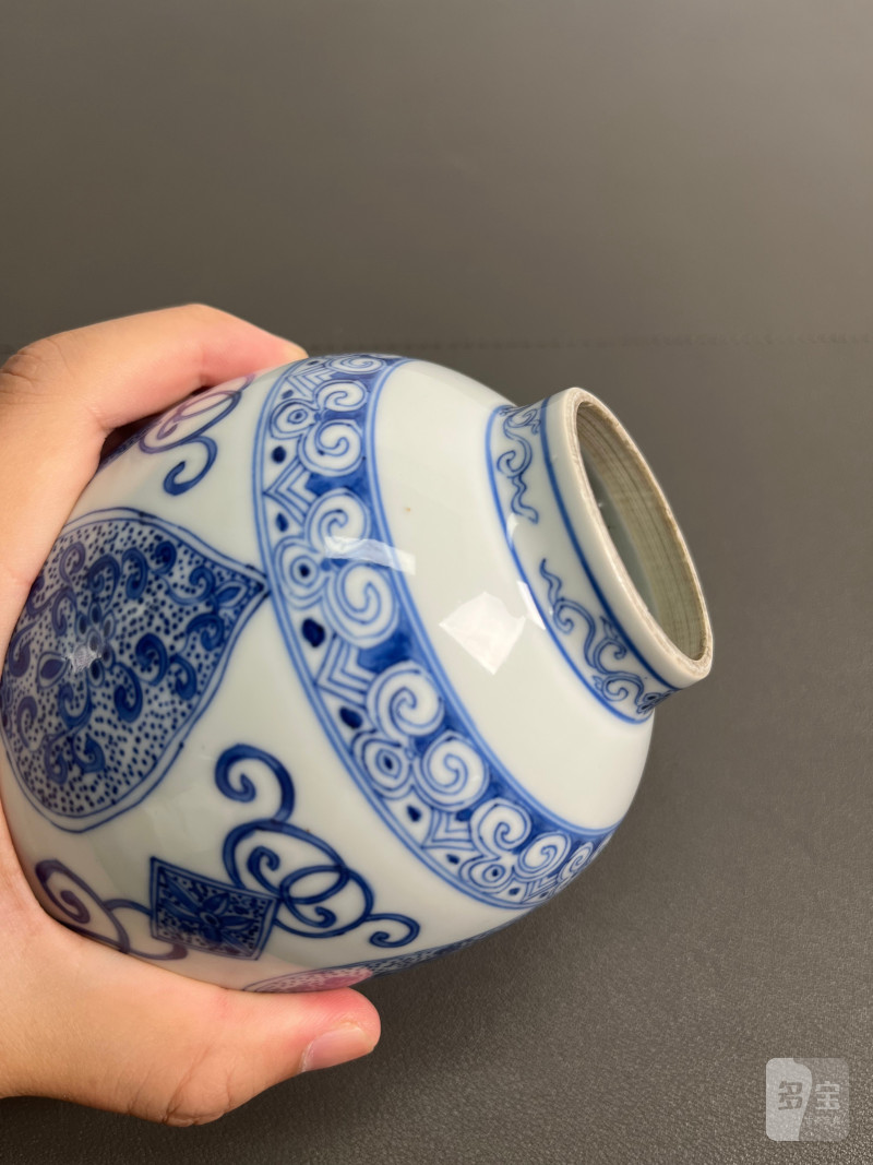 清雍正  青花淡描缠枝花卉纹灯笼尊 - 图11